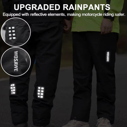 Men Rain Pants Shoe Covers Moto Waterproof Pants Outdoor Work Rain Gear Pants for Motorcycle Camping Hiking Fishing Golf