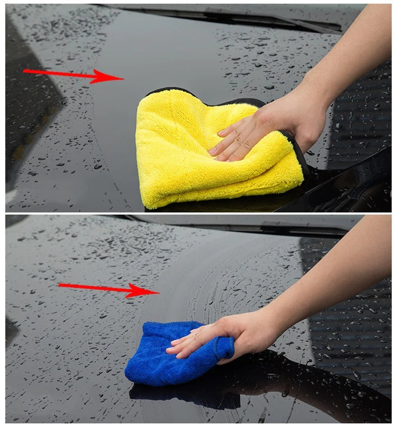 Microfiber Cleaning Towel Thicken Soft Drying Cloth Car Body Washing Towels Double Layer Clean Rags 30/40/60Cm