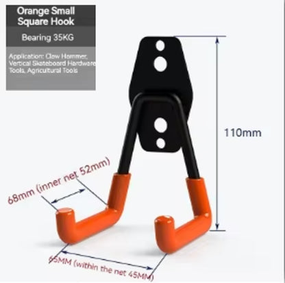 Premium Heavy-Duty Metal Bicycle Storage Hook - Robust Wall-Mounted Tool Organizer for Small to Medium Square Hooks