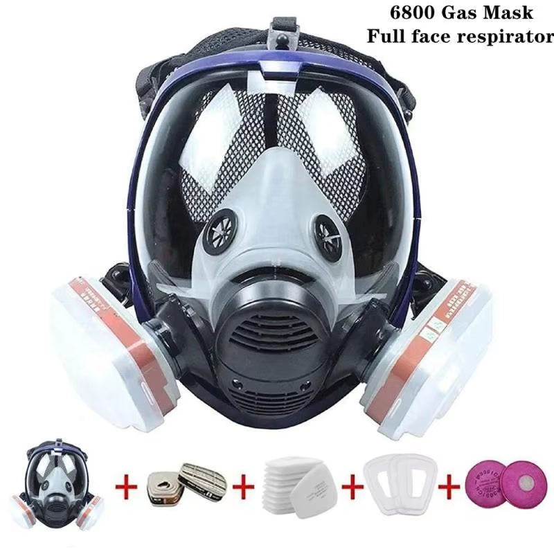 6800 Full Face Respirator Chemical Gas Mask with Anti-Fog Filter for Industrial Use, Acid Gas, Welding, Spray Painting, and Insecticide Protection