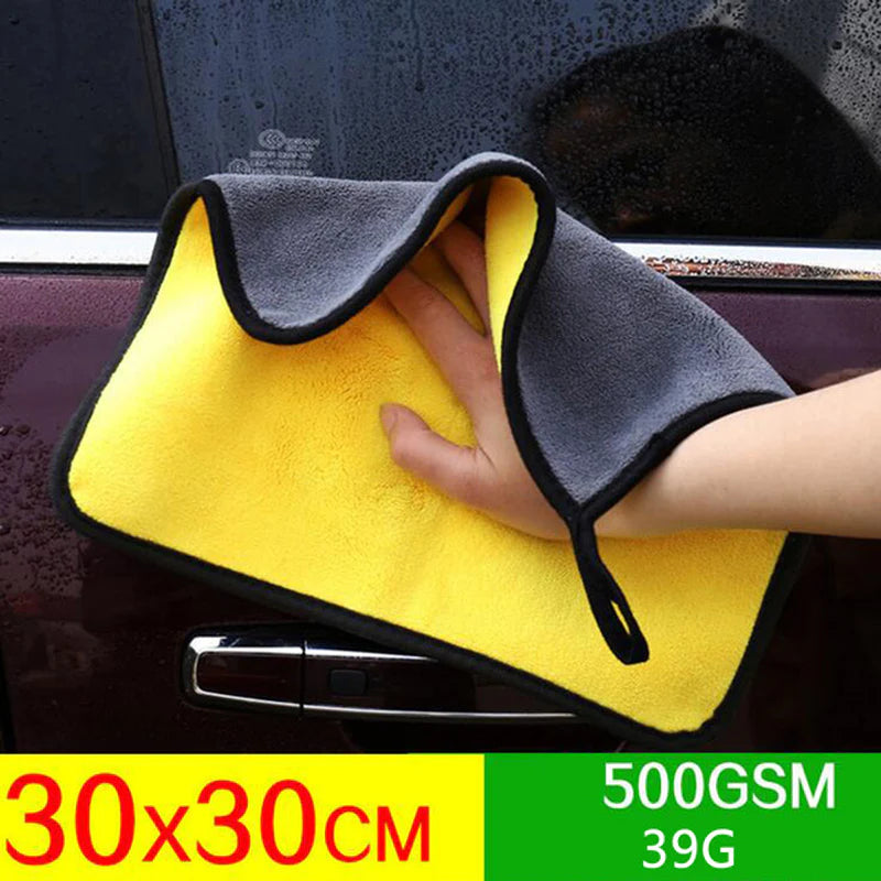 Microfiber Cleaning Towel Thicken Soft Drying Cloth Car Body Washing Towels Double Layer Clean Rags 30/40/60Cm