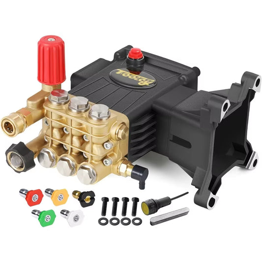 High-Performance Gas Pressure Washer Pump - 4000 PSI, 4.2 GPM, 1" Shaft, Direct Drive Triplex Plunger Replacement