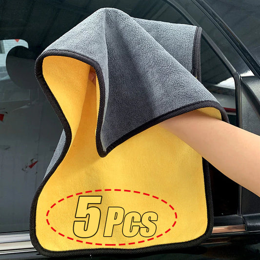 Microfiber Cleaning Towel Thicken Soft Drying Cloth Car Body Washing Towels Double Layer Clean Rags 30/40/60Cm