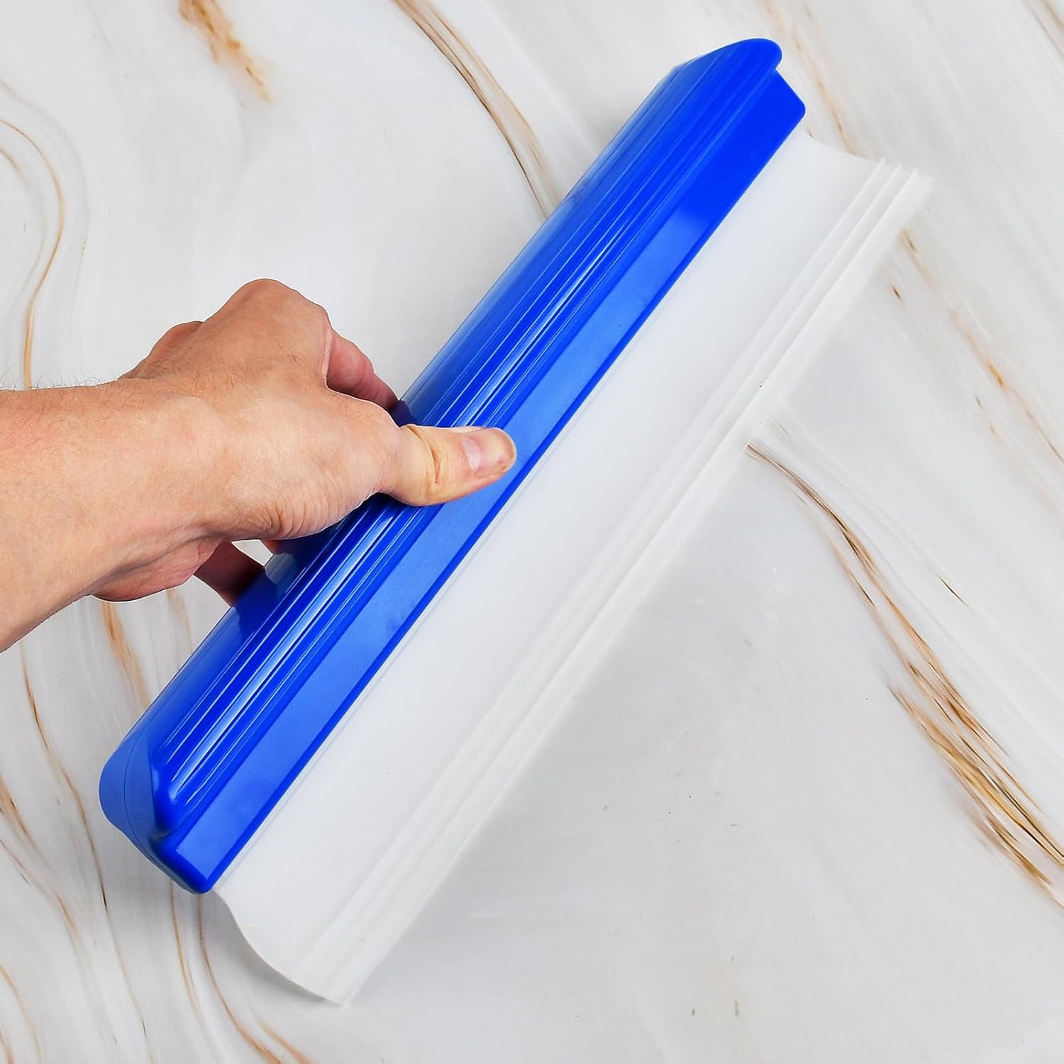 4 Pack 12” Silicone Car Drying Squeegee, 3-Layer T-Bar Water Blade Professional Automotive Water Wiper, Car Windshield Squeegee Flexible Water Blade Squeegee for Car Window Glass Bathroom