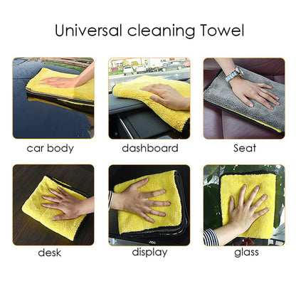 Microfiber Cleaning Towel Thicken Soft Drying Cloth Car Body Washing Towels Double Layer Clean Rags 30/40/60Cm