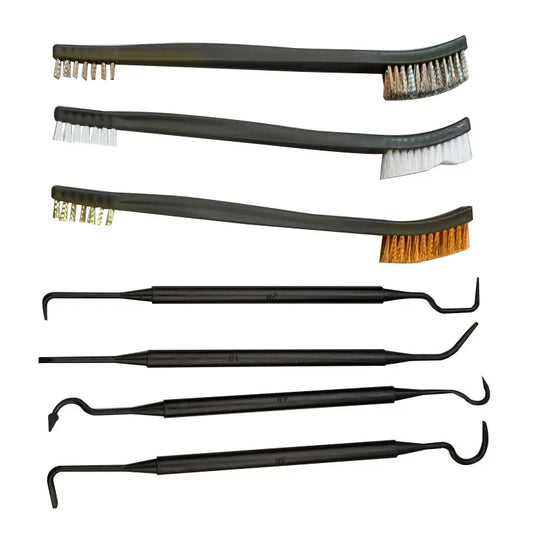ALLSOME Double-end Steel Wire Brush & Nylon Pick Set Universal Hunting Gun Cleaning Kit Car Detailing Cleaning Tools